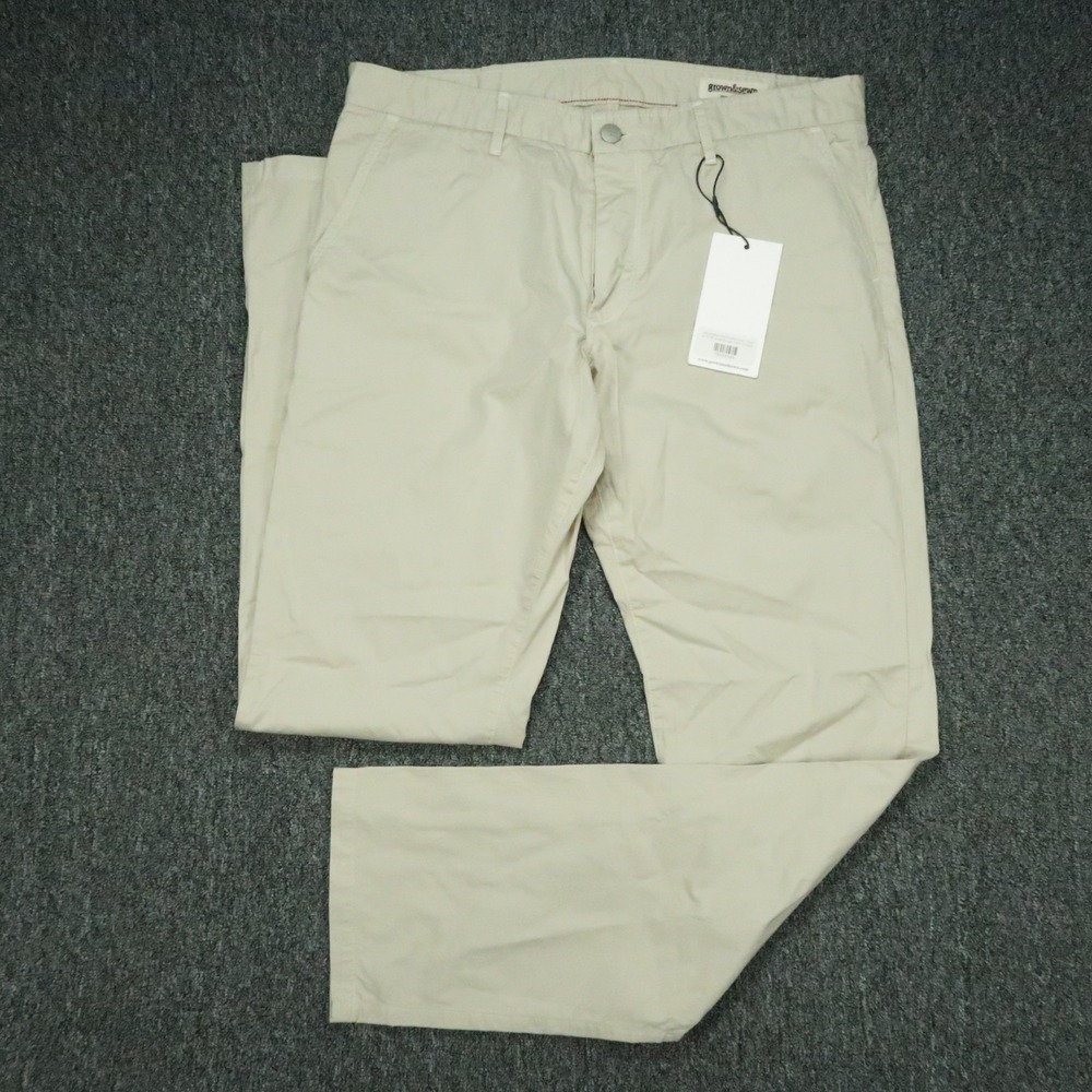 grown & sewn Pants Mens 36x34 Sand Tan Independent Slim Feather Chino